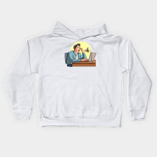 Man Tired Working Kids Hoodie